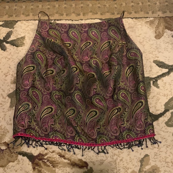 Cache Paisley Print Crop Top - Picture 1 of 4